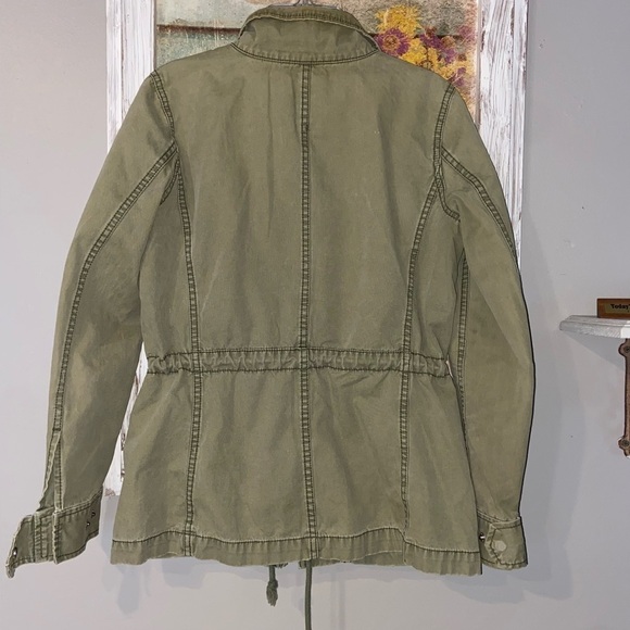 Madewell Sz S Fleet Jacket Olive Green Cotton Full Zip Military Anorak Shacket - Picture 6 of 11